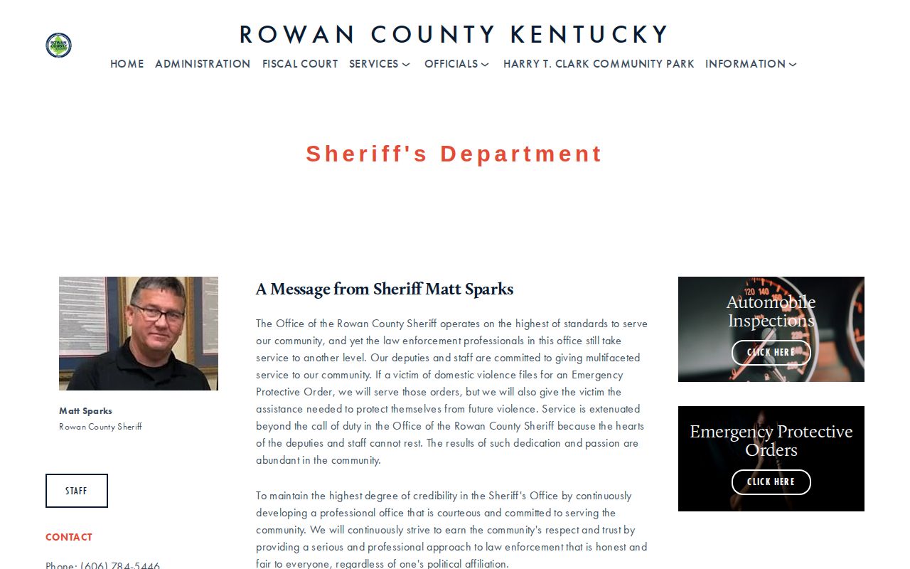 Official Rowan County Sheriff’s Department webpage