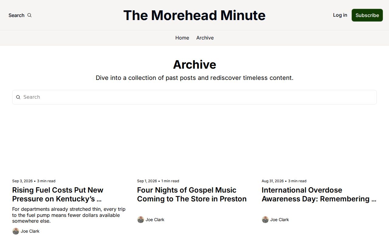 Morehead Minute archive used to cross-check Morehead arrest news
